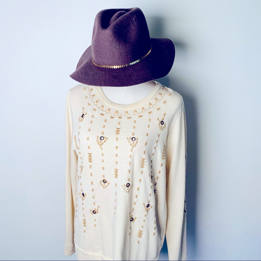 COPY - Lucky Lotus embroidered pullover sweatshirt XL